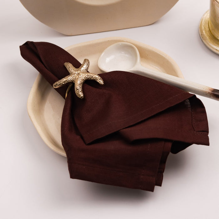 Premium Brass Napkin Rings, Starfish