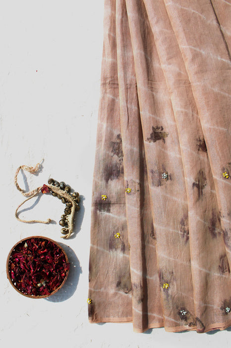 Bageeya Luxury 'Gulab' Zari Chanderi Saree | Handcrafted Elegance | Rose & Katha Accents