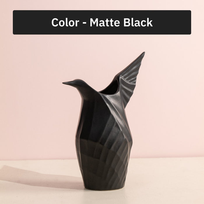 Origami Bird Vase | Ceramic Flower Vase | 9 inch