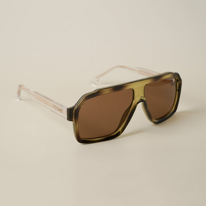 Voyage Brown Wrap Around Sunglasses for Men & Women - MG4746