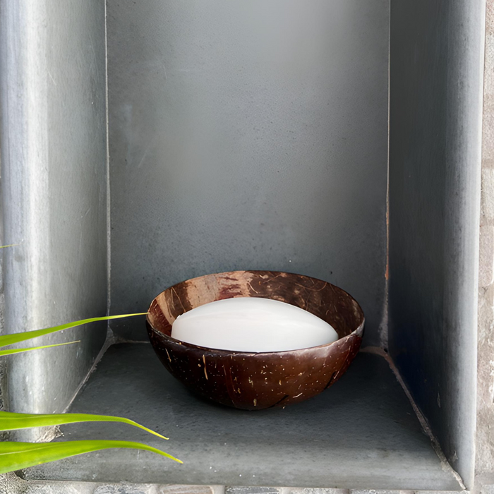 Natural Coconut Shell Soap Dish Set of 2 | Eco-Friendly Bathroom Accessories