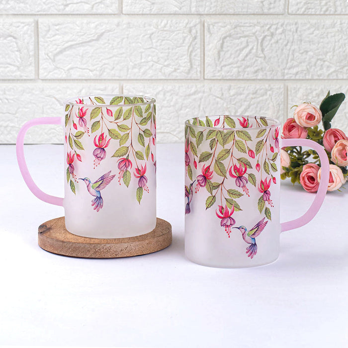 Pink Fuschia Bell Frosted mugs - Set of 2 and 4