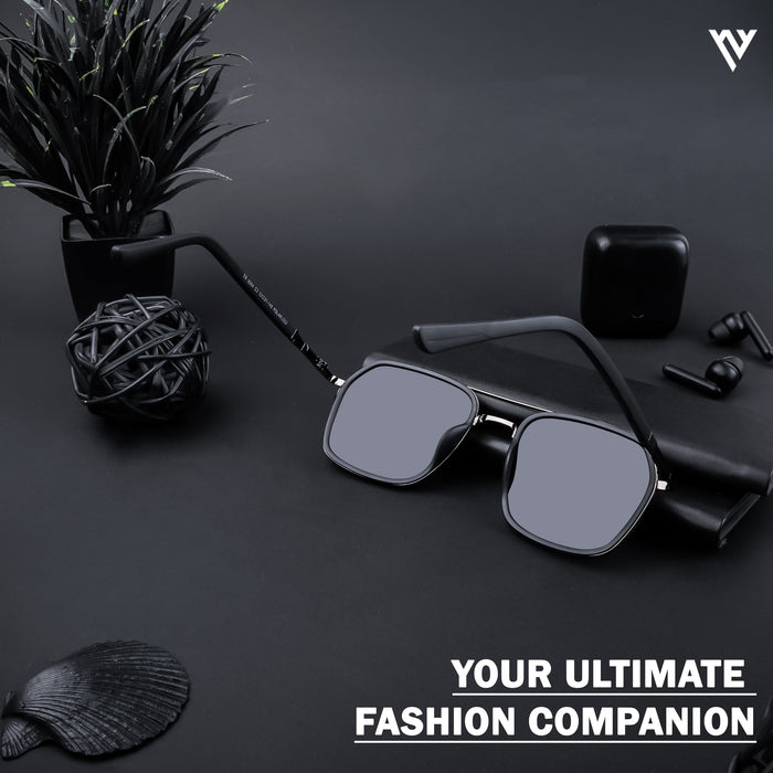 Voyage Exclusive Grey & Black Polarized Wayfarer Sunglasses for Men & Women - PMG4481