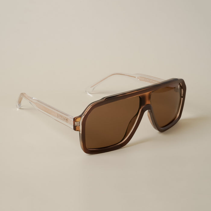 Voyage Brown Wrap Around Sunglasses for Men & Women - MG4744