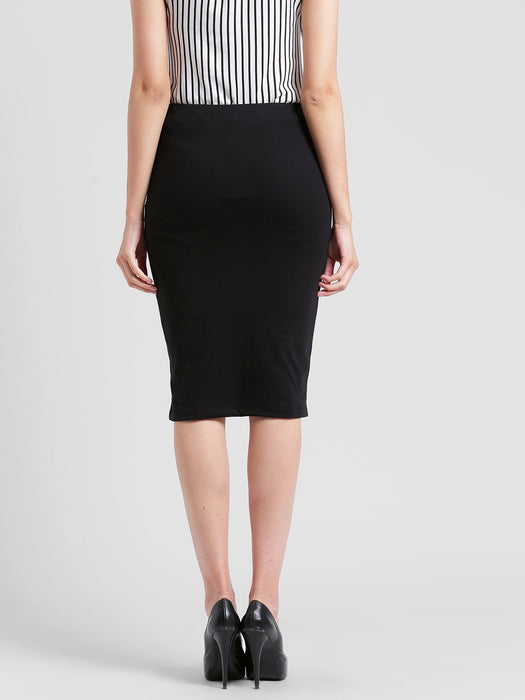 Solid Black Bodycon Skirt