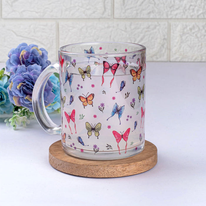 Breathtaking Butterflies Clear Glass Mug