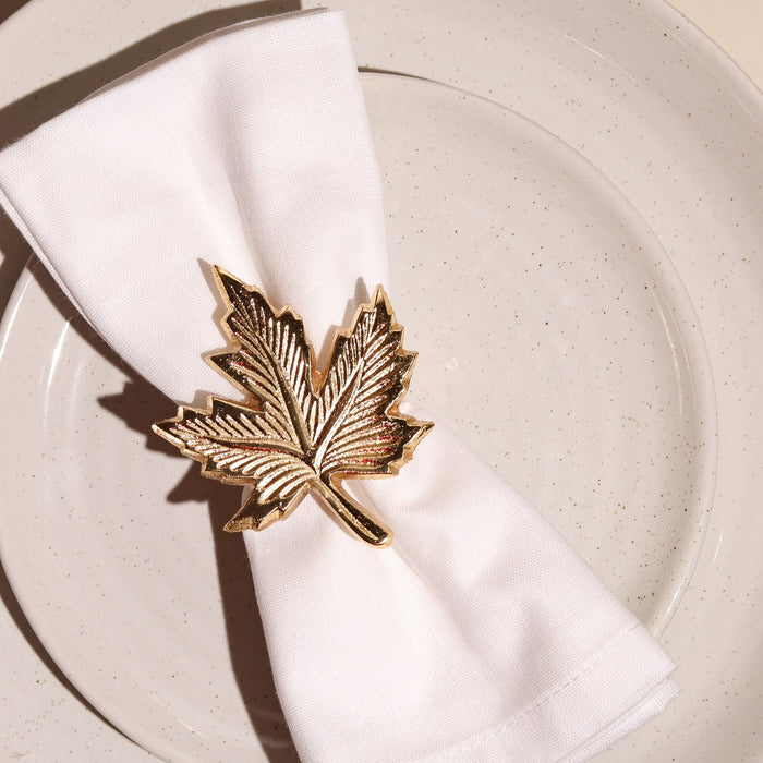 Elegant Napkin Rings for Dining Table, Maple Leaf