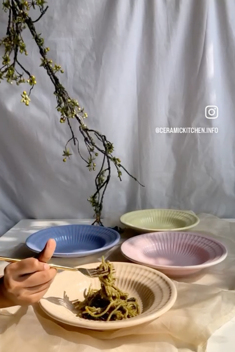 Ceramic Summer Pasta Plates