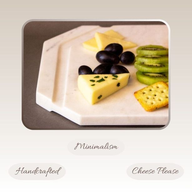 White Furrow Marble Cheese Platter