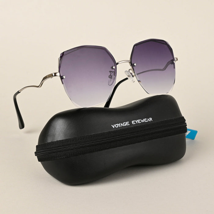 Voyage Purple Geometric Sunglasses for Women - MG4335