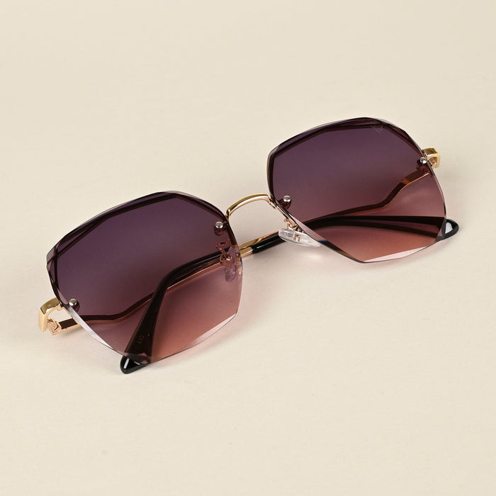 Voyage Grey & Pink Geometric Sunglasses for Women - MG4336