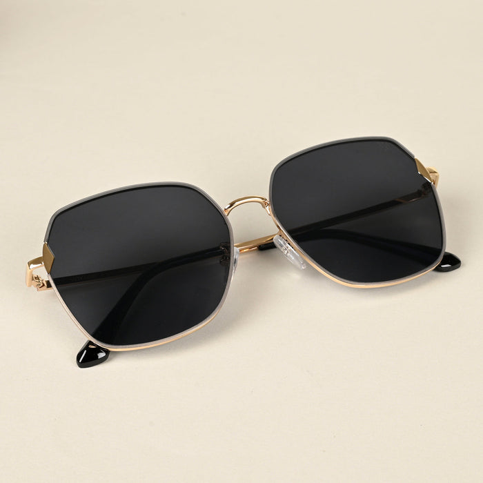 Voyage Black Oversize Sunglasses for Women - MG4326