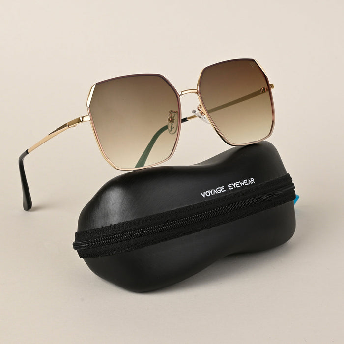 Voyage Brown Square Sunglasses for Men & Women - MG4338