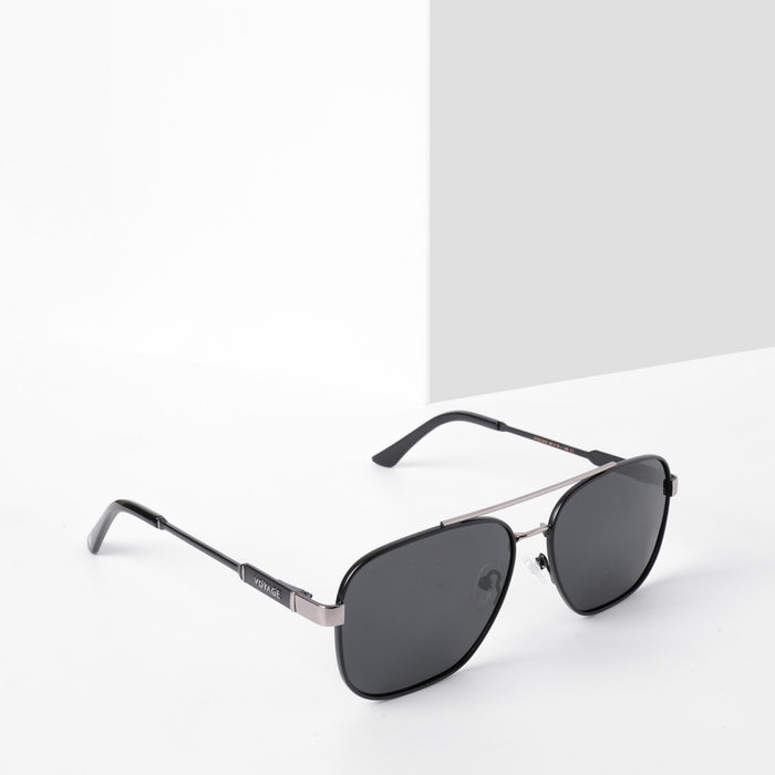 Voyage Exclusive Wayfarer Polarized Sunglasses for Men & Women (Black Lens | Black & Grey Frame - PMG5315)