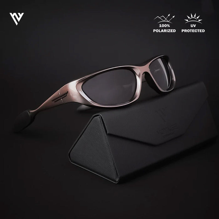 Voyage Exclusive Copper & Black Polarized Wrap Around Sunglasses for Men & Women - PMG4021