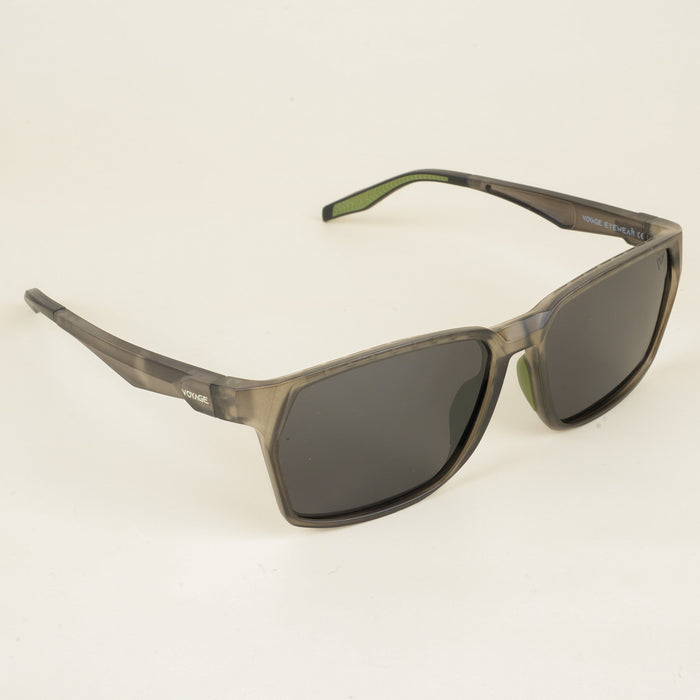 Voyage Wayfarer Polarized Sunglasses for Men & Women (Black Lens | Grey & Green Frame - PMG5286)