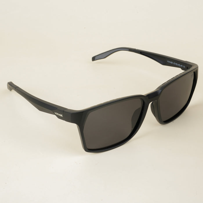 Voyage Wayfarer Polarized Sunglasses for Men & Women (Black Lens | Matt Black Frame - PMG5281)