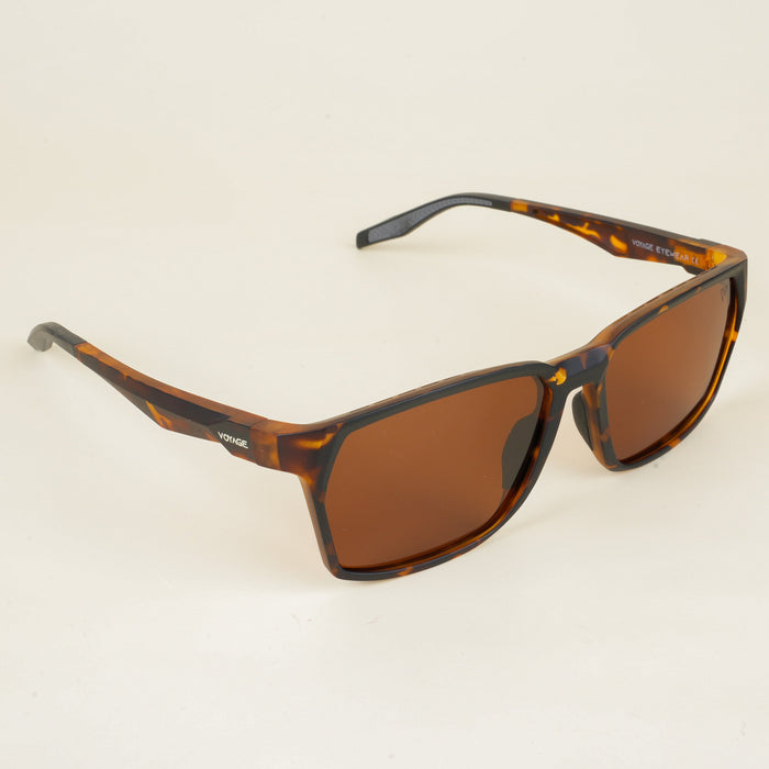 Voyage Wayfarer Polarized Sunglasses for Men & Women (Brown Lens | Demi Brown & Black Frame - PMG5288)