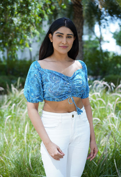 Nautical Blue Crop Top