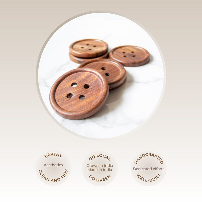 Button Coasters  ( Set of 4 )