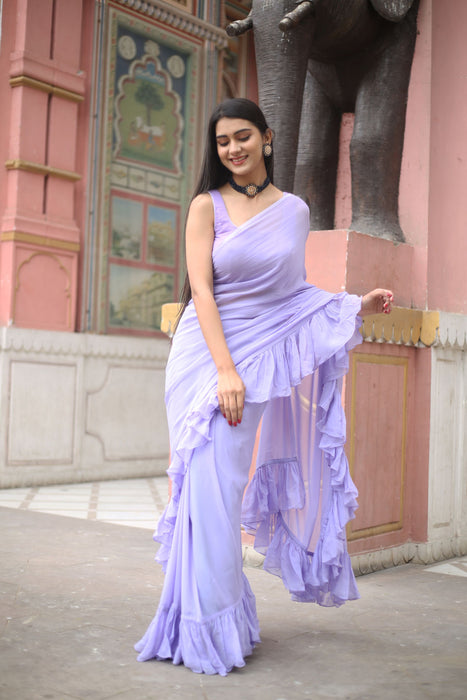 Rosella Ruffle (Pure georgette Ruffle Saree)