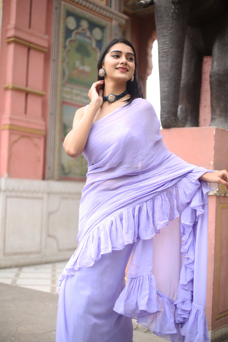 Rosella Ruffle (Pure georgette Ruffle Saree)