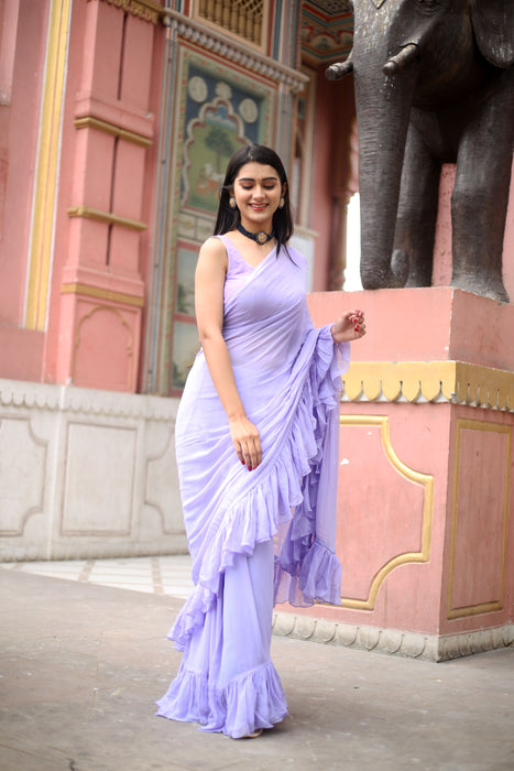 Rosella Ruffle (Pure georgette Ruffle Saree)