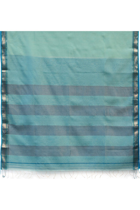 Maheshwari Silk Saree - Turquoise