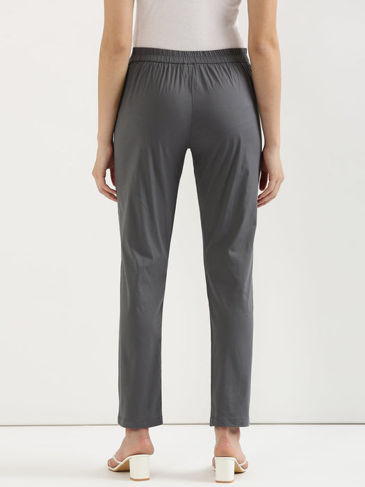 Slate Grey Stretchable Pants For Women-CK-10-GREYPANT