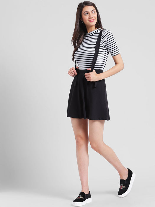 Black suspender skater skirt