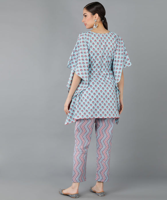 Cotton Printed Kaftan With Pant