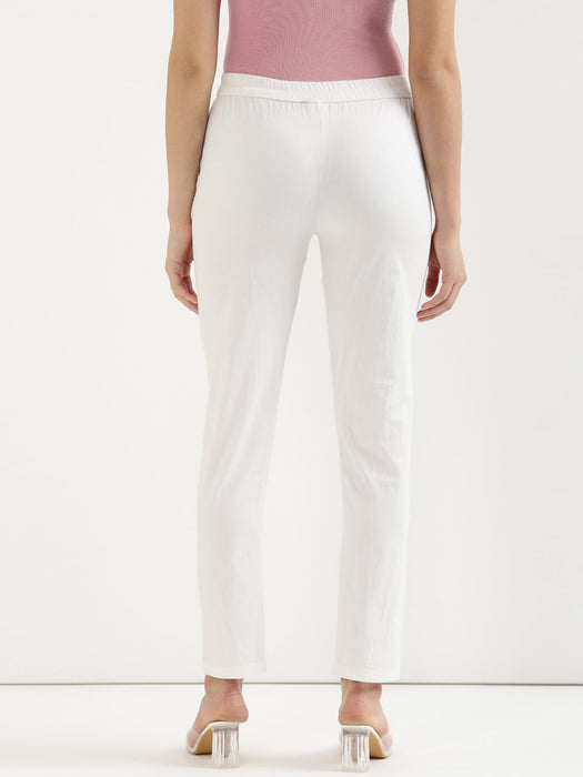 White Stretchable Pants For Women-CK-08-WHITEPANT