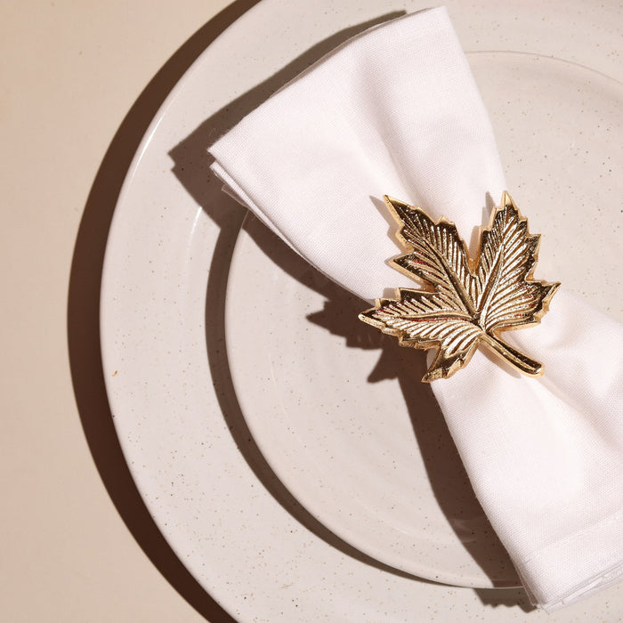 Elegant Napkin Rings for Dining Table, Maple Leaf