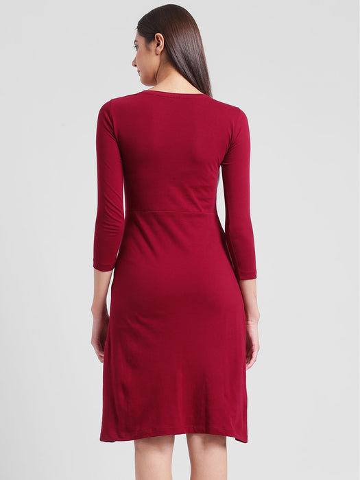 Maroon Aline Midi Dress