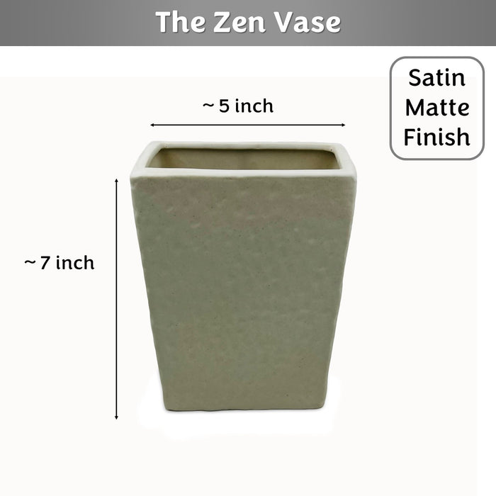 The Zen Face Vase 7 inches (Ivory, Satin Matte Finish)