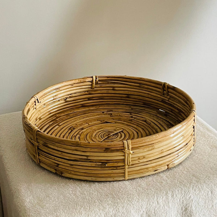 Circular Elementary Weave Kosh Tray