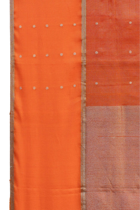 Chanderi Tissue Silk Saree - Orange