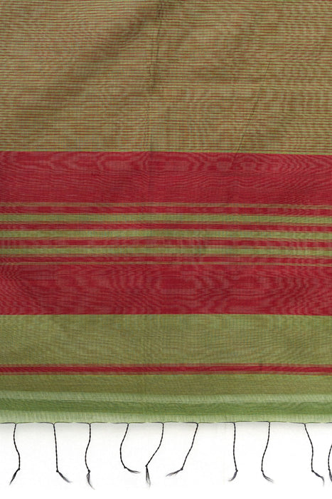 Maheshwari Silk Saree - Olive