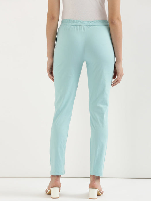 Powder Blue Stretchable Pants For Women-CK-09-TURQUISEPANT