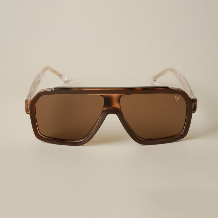 Voyage Brown Wrap Around Sunglasses for Men & Women - MG4744