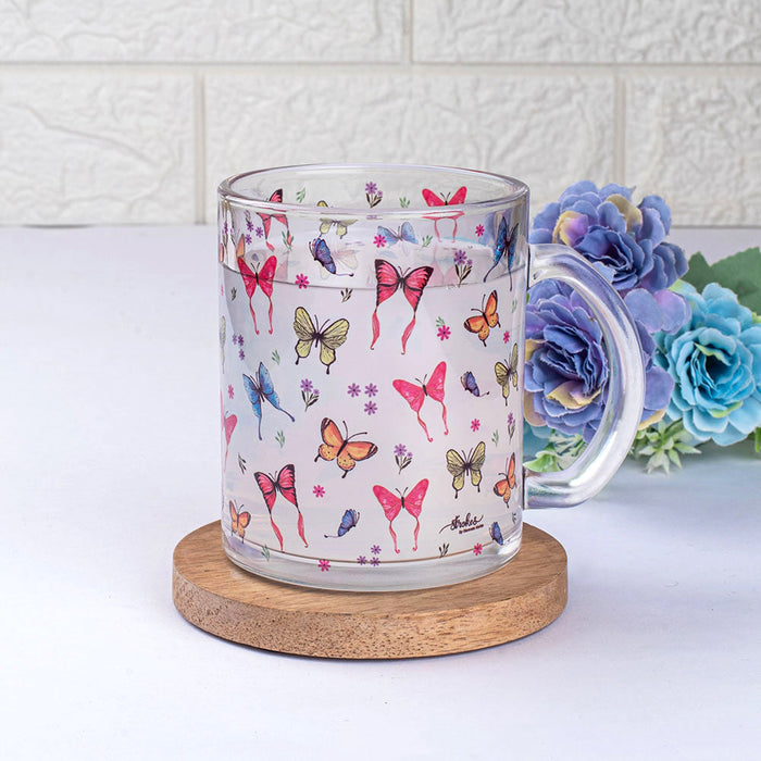 Breathtaking Butterflies Clear Glass Mug