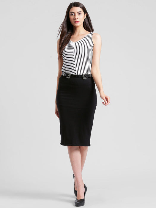 Solid Black Bodycon Skirt