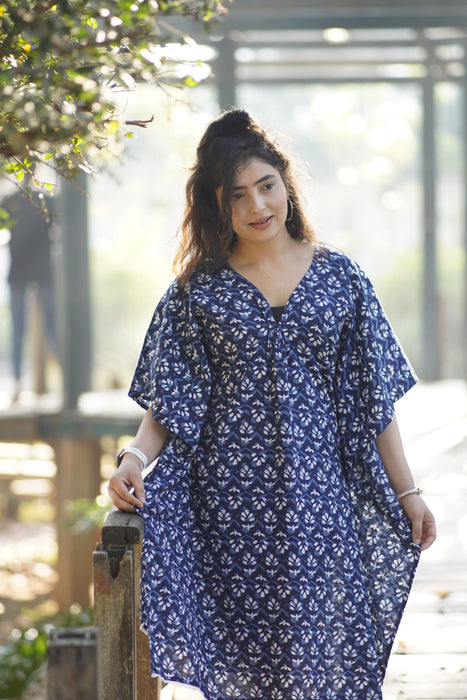 INDIGO BLUE PRINTED KAFTAN