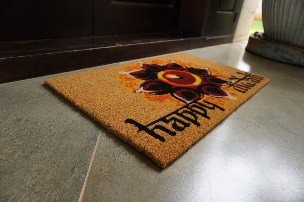 Happy Diwali Coir Mat