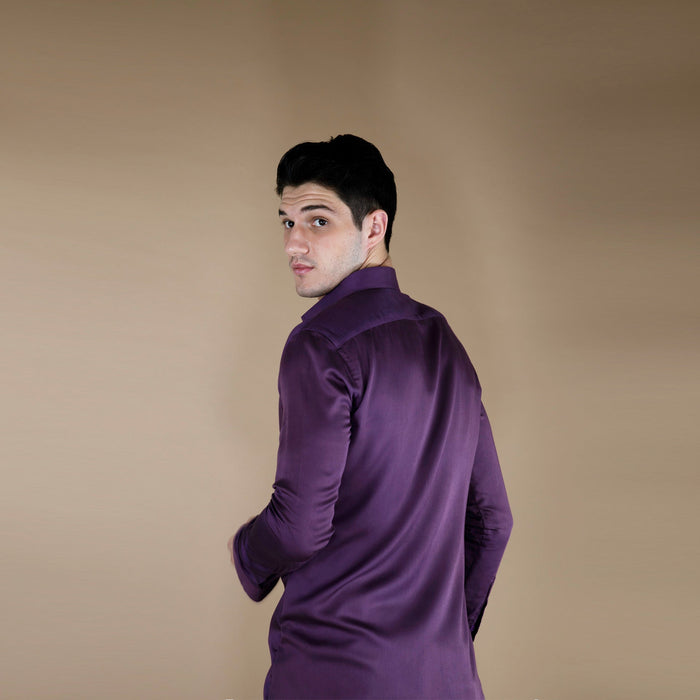 SOLID ORGANIC REN DAMSON PURPLE WINE SOLID SHIRT