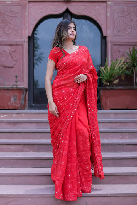 Jayla Clang (Pure Georgette Thread work Saree)