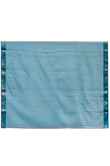 Maheshwari Silk Saree - Turquoise