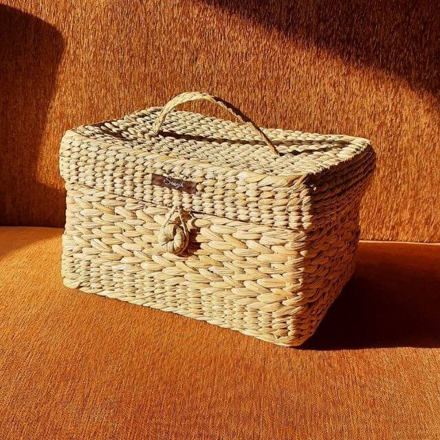 Kauna Straw Handwoven Vanity Case - Large | Memory Box