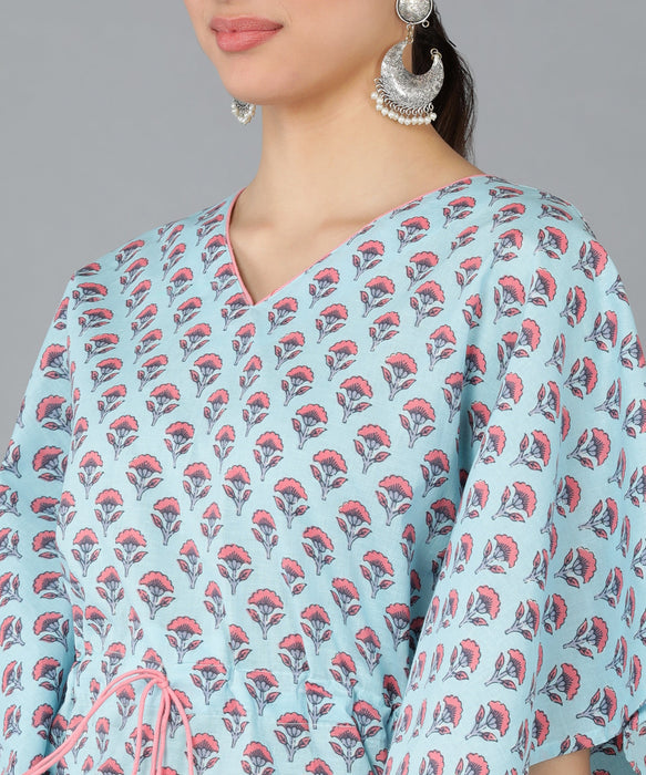 Cotton Printed Kaftan With Pant