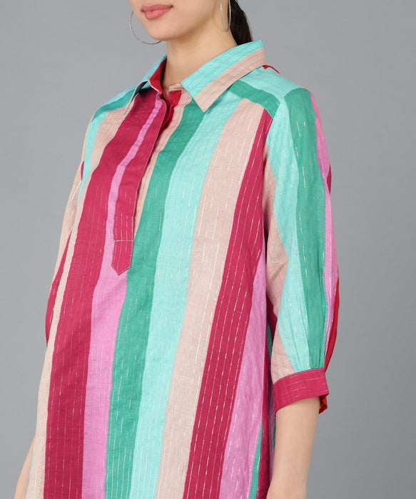 Cotton stripes Straight Kurta